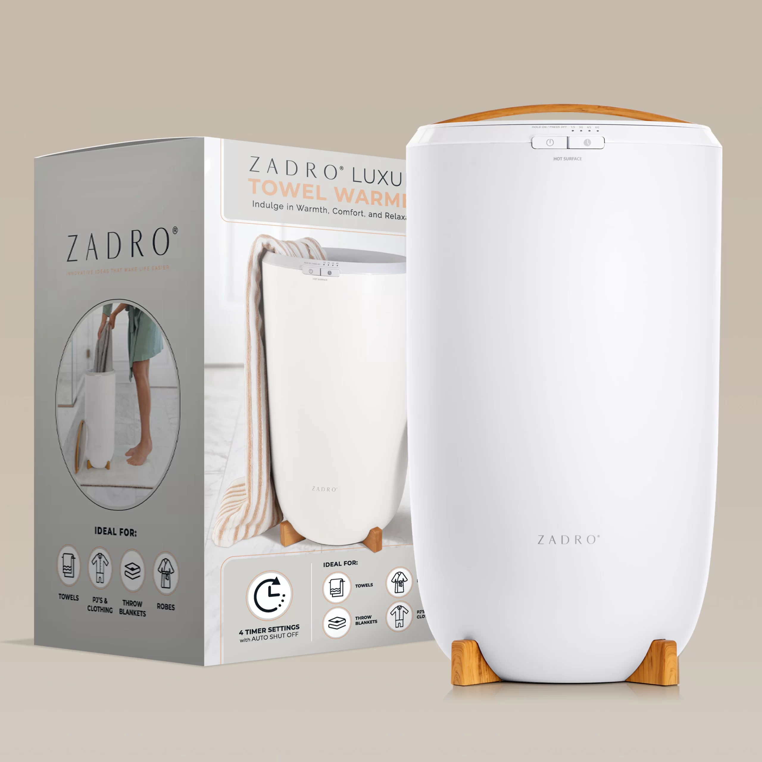 Zadro White Plug-in Freestanding Towel Warmer 12-in x 21.25-in