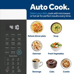 GE 1-cu ft Small 1050-Watt Air Fry Countertop Convection Microwave (Stainless Steel)