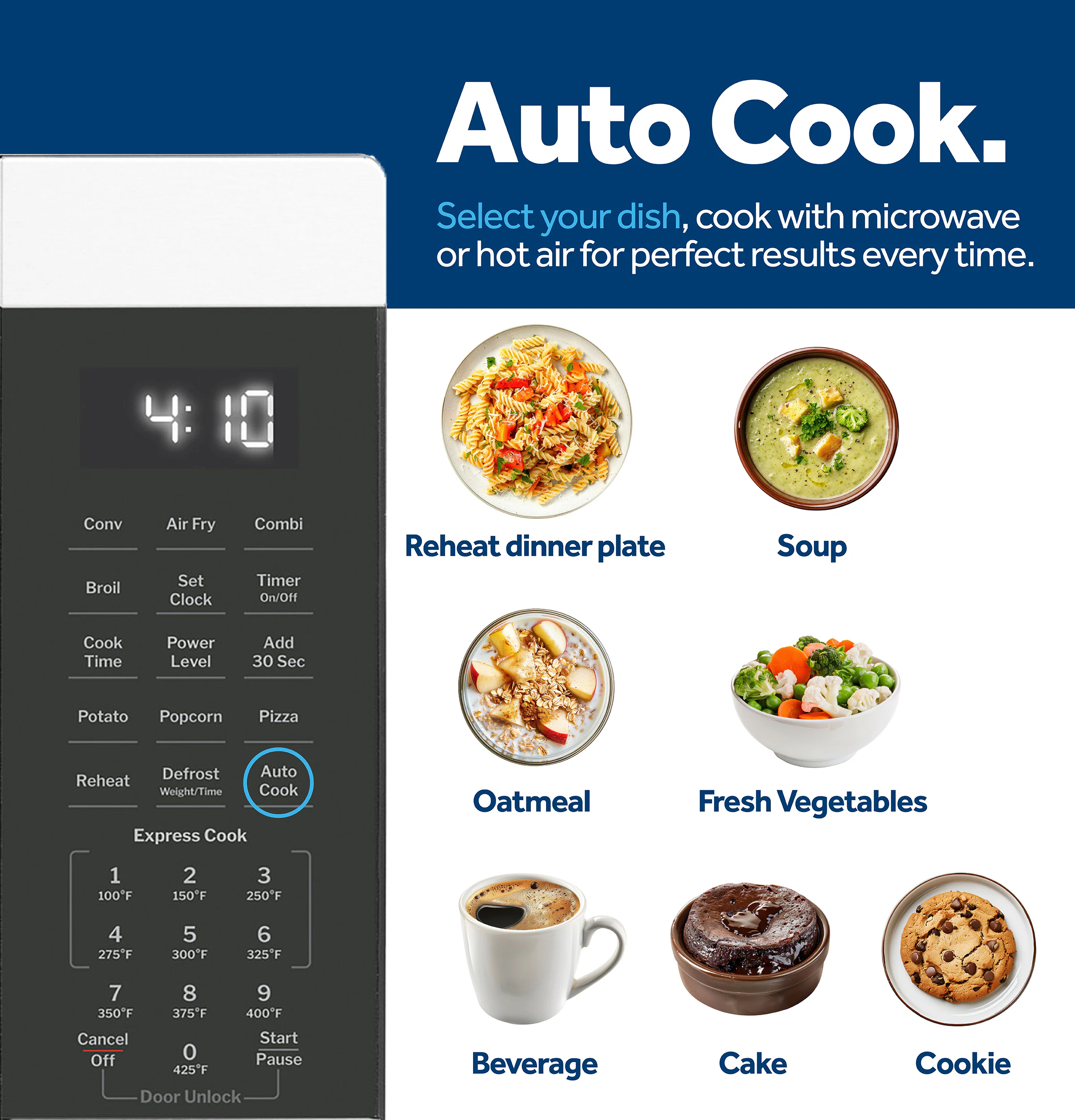 GE 1-cu ft Small 1050-Watt Air Fry Countertop Convection Microwave (Stainless Steel)