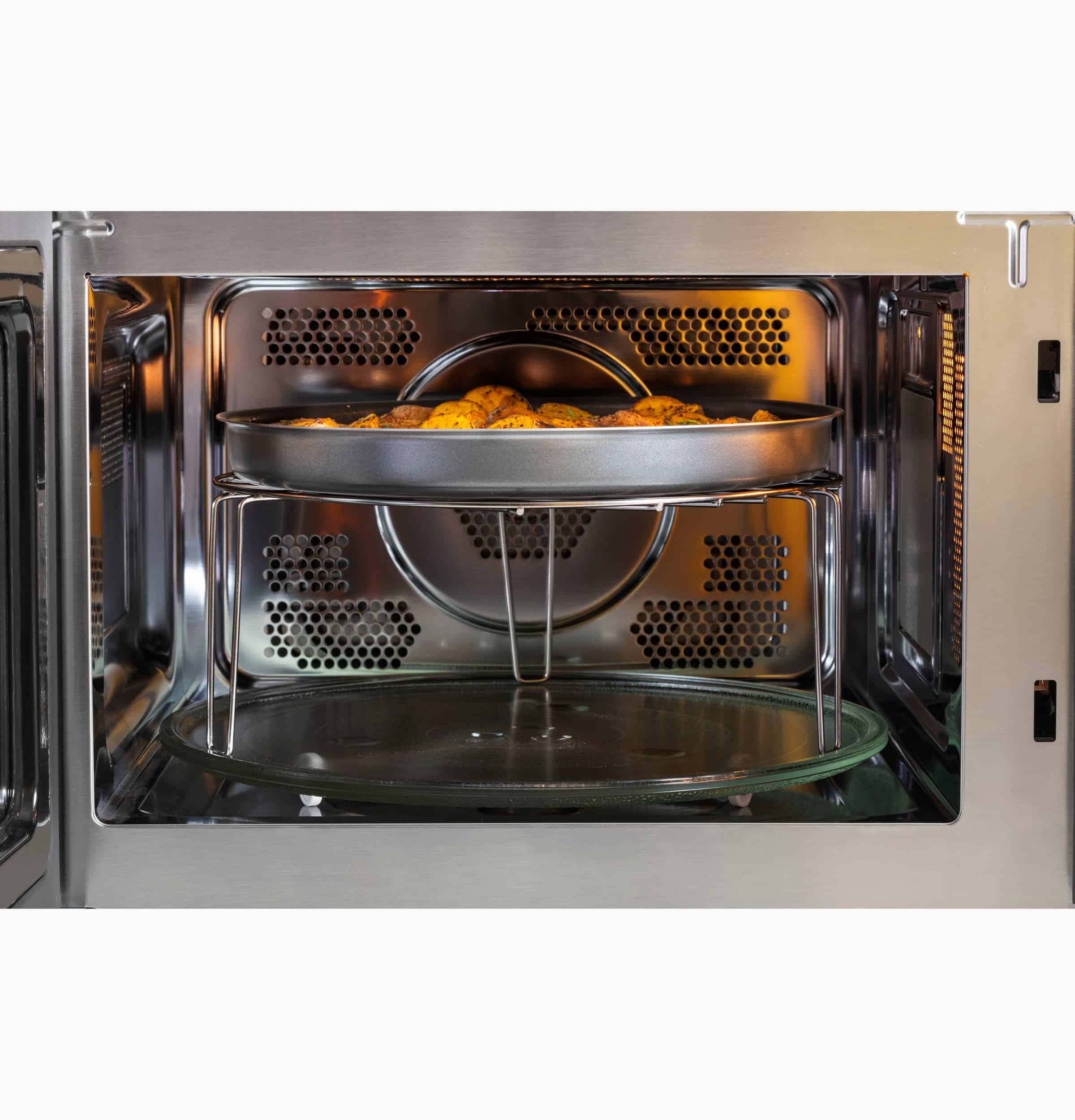GE 1-cu ft Small 1050-Watt Air Fry Countertop Convection Microwave (Stainless Steel)