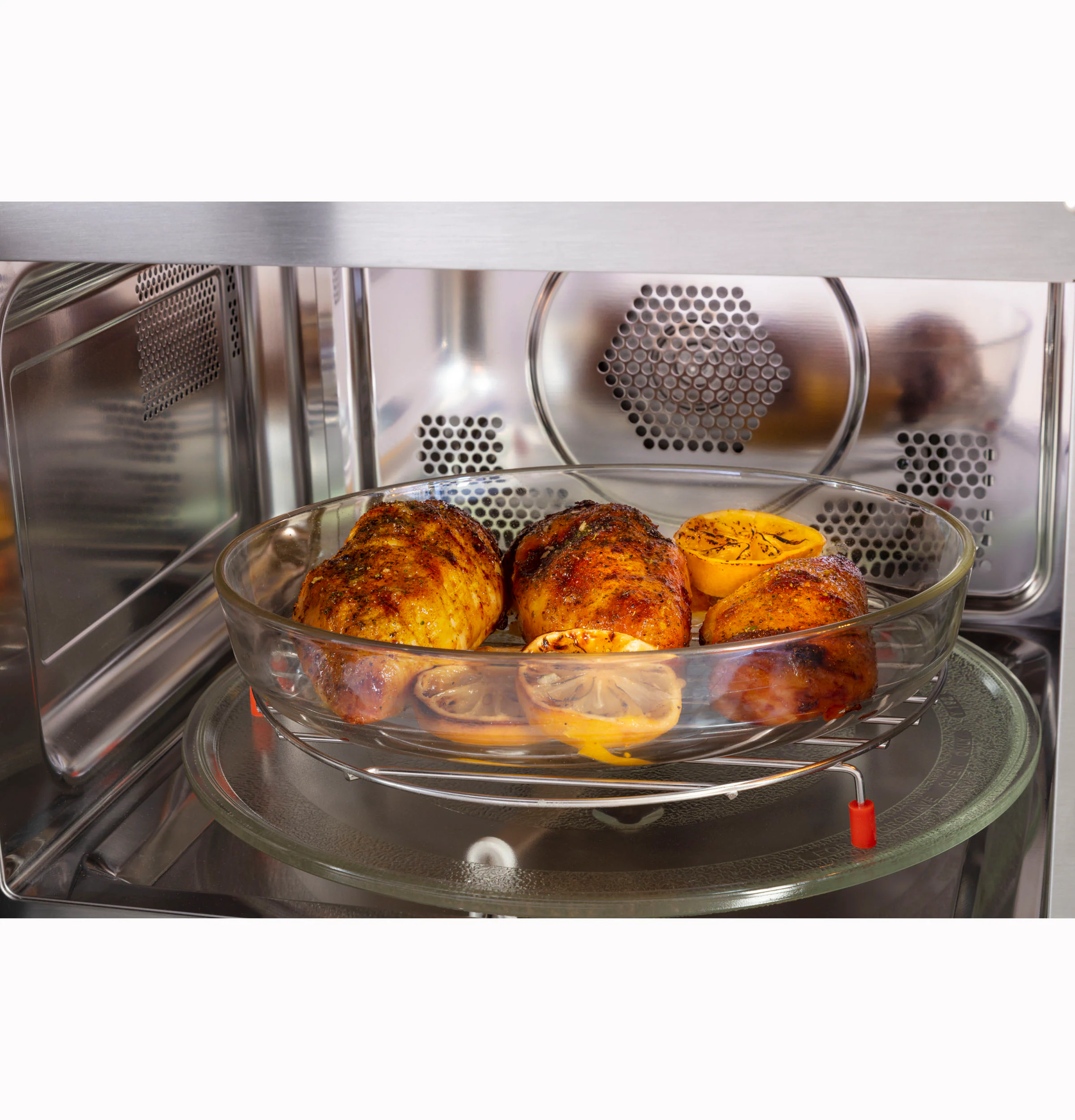 GE 1-cu ft Small 1050-Watt Air Fry Countertop Convection Microwave (Stainless Steel)