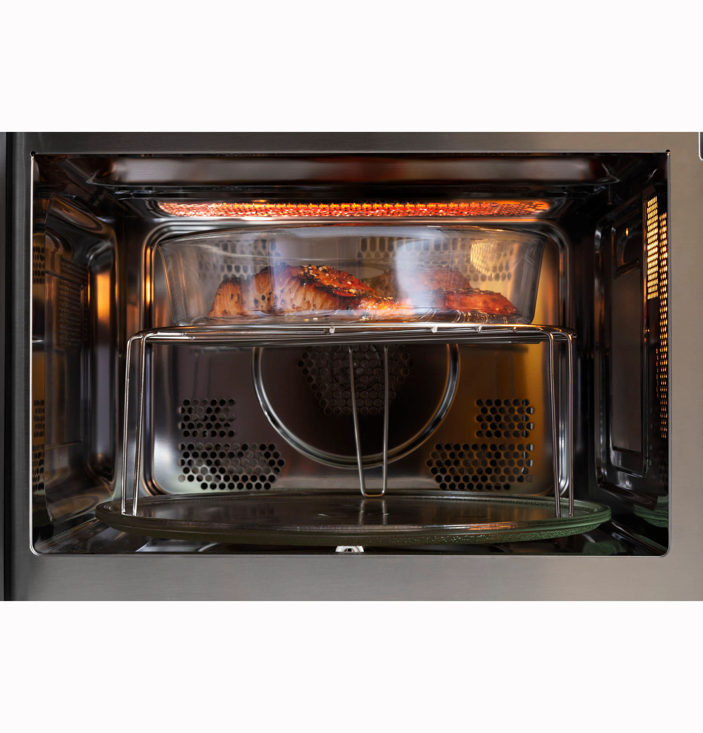 GE 1-cu ft Small 1050-Watt Air Fry Countertop Convection Microwave (Stainless Steel)