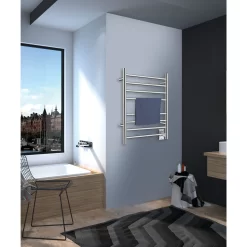 Kingston Brass Brushed Nickel Hardwired Wall Mount Towel Warmer 3.81-in x 22.75-in x 30.44-in