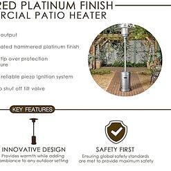 Fire Sense 46000-BTU Antique Bronze Aluminum Floorstanding Liquid Propane Patio Heater