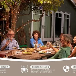 Fire Sense 46000-BTU Silver Stainless Steel Floorstanding Liquid Propane Patio Heater