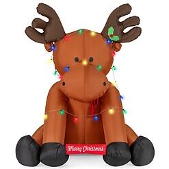 WELLFOR 8.5-ft Lighted Reindeer Christmas Inflatable