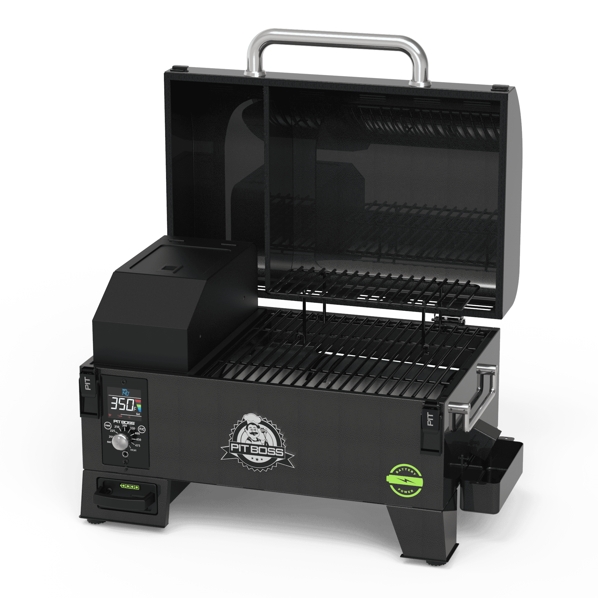 Pit Boss Battery Powered 256-Sq in Black Portable Wood Pellet Grill