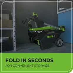 Greenworks Pro 80-volt 22-in Single-stage Push Cordless Electric Snow Blower 4 Ah (Battery and Charger Included)