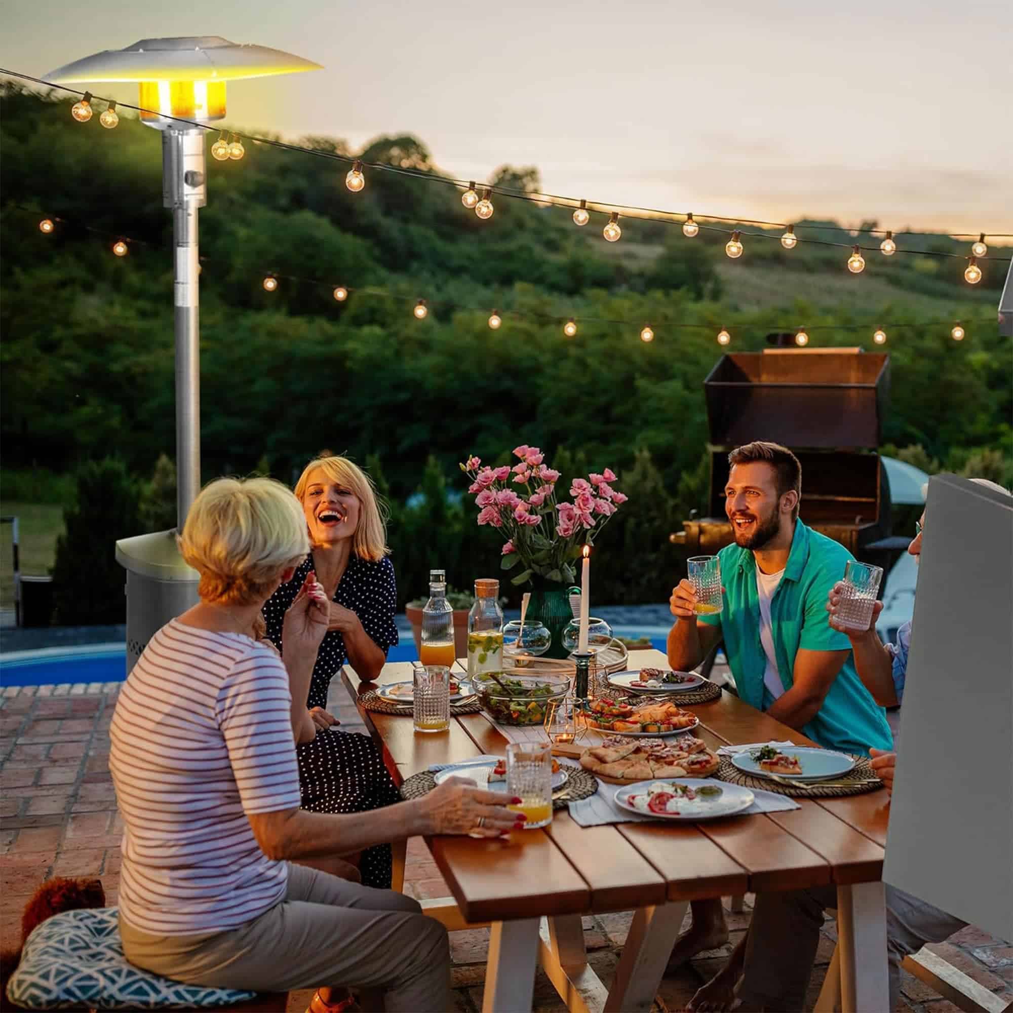 Four Seasons Courtyard 40000-BTU Bronze Stainless Steel Floorstanding Liquid Propane Patio Heater