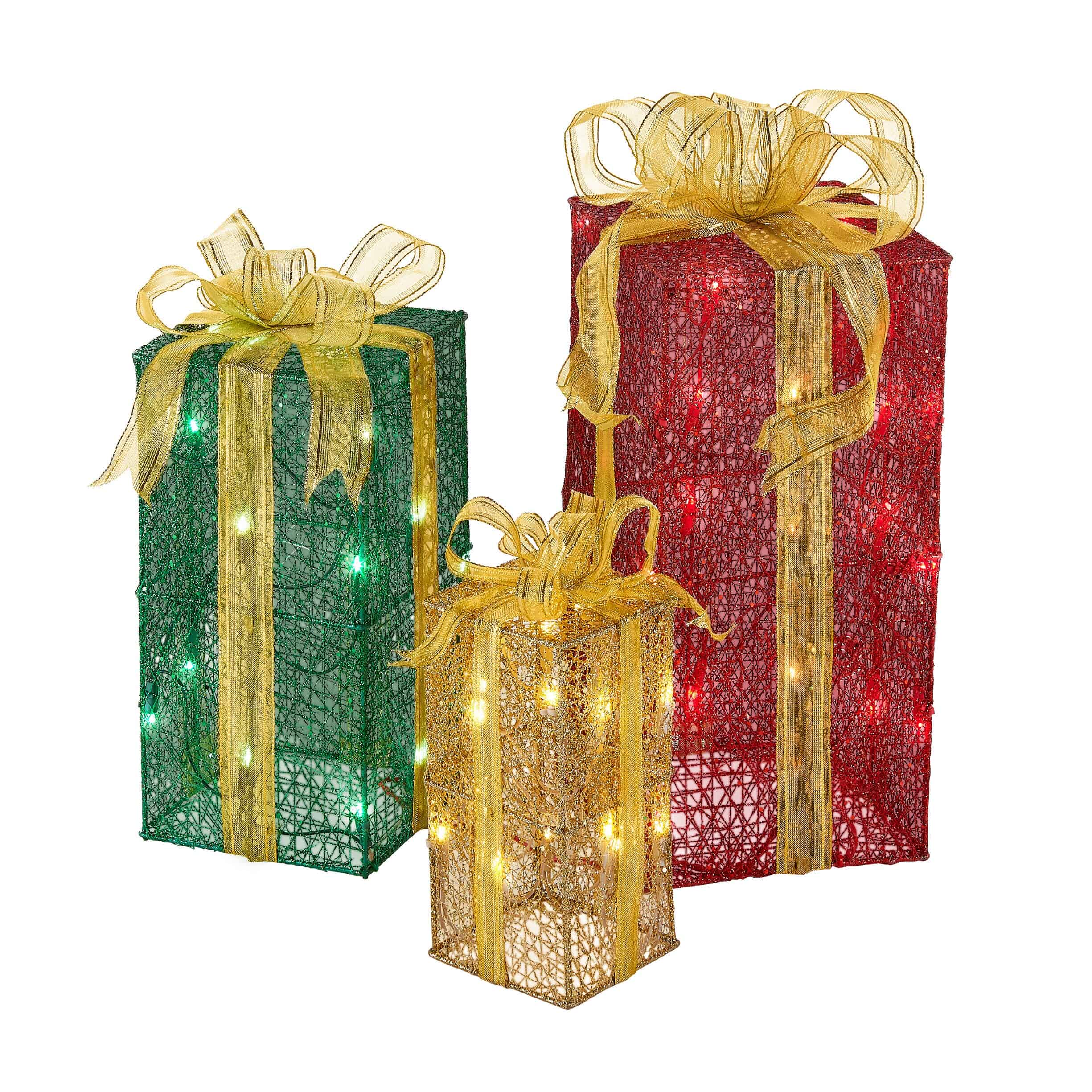 National Tree Company 18-in Gift Box Free Standing Decoration with Clear Incandescent Lights