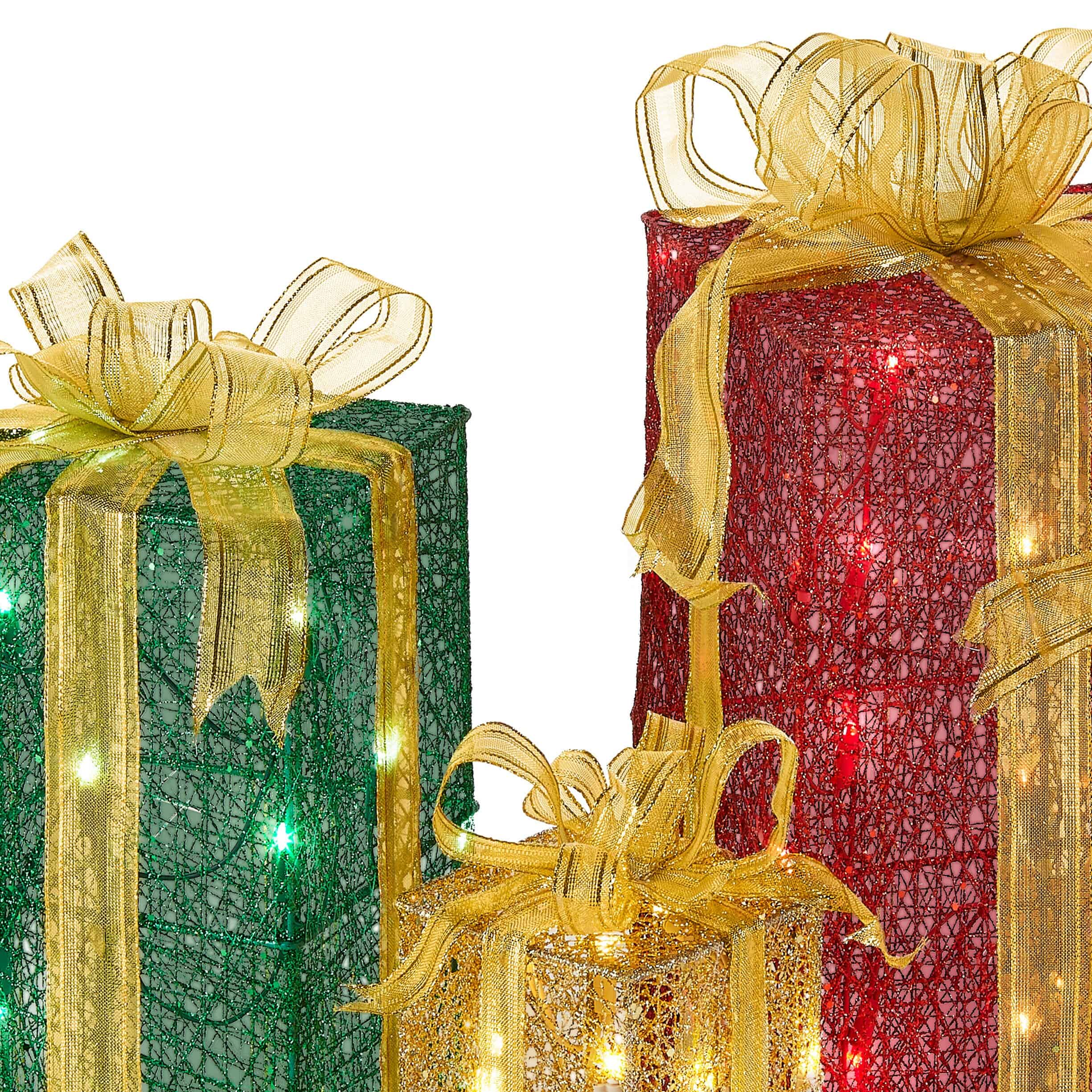 National Tree Company 18-in Gift Box Free Standing Decoration with Clear Incandescent Lights