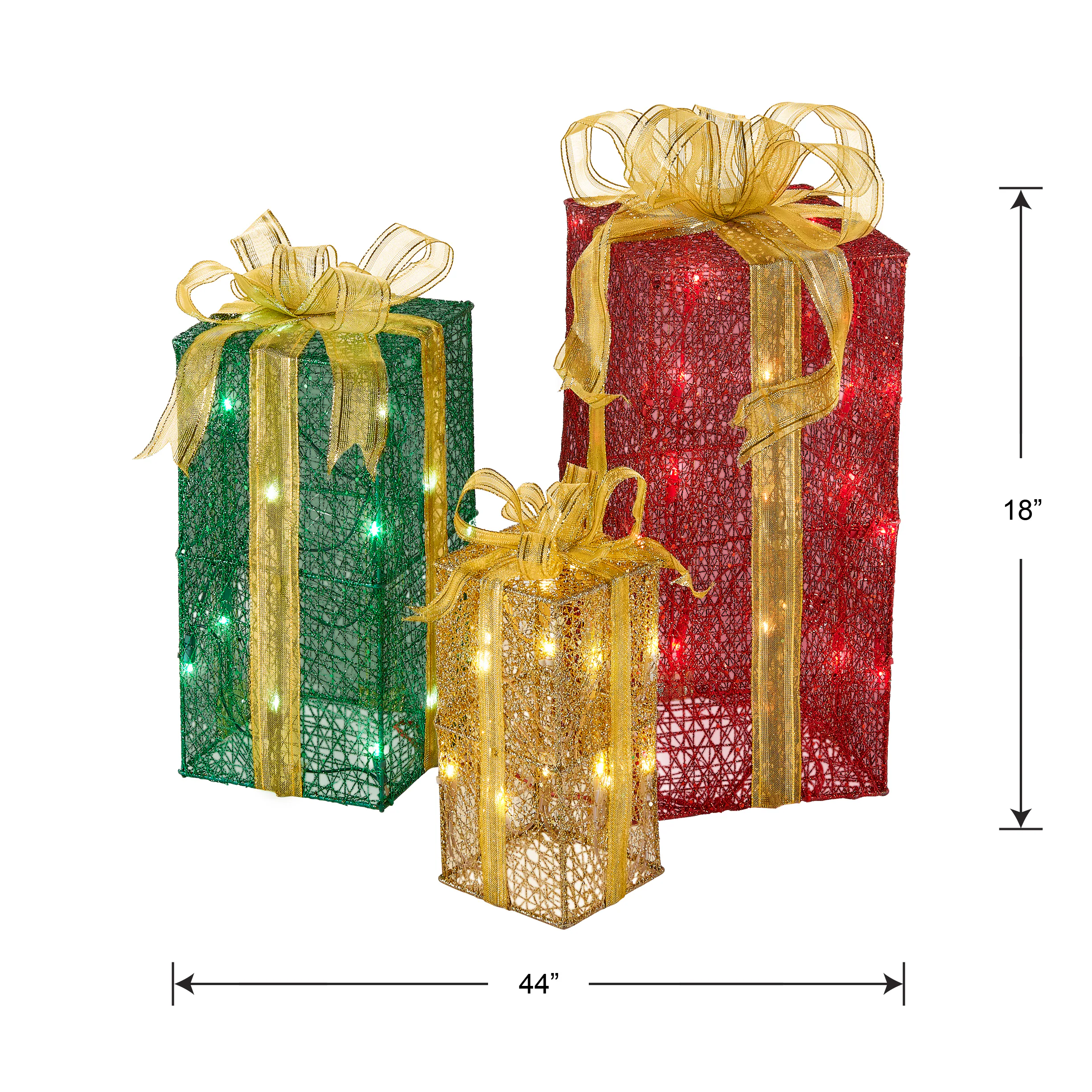 National Tree Company 18-in Gift Box Free Standing Decoration with Clear Incandescent Lights