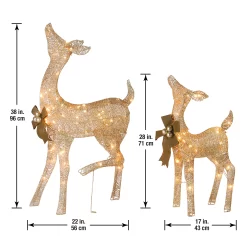 National Tree Company 38-in Deer Free Standing Decoration with White LED Lights