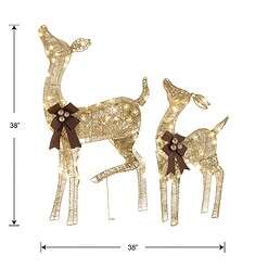 National Tree Company 38-in Deer Free Standing Decoration with White LED Lights