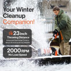 SuperHandy 48V 17-in Adjustable Angle Snow Blower 48-volt 17-in Single-stage Push Battery Powered Snow Shovel 2 Ah (Battery and Charger Included)