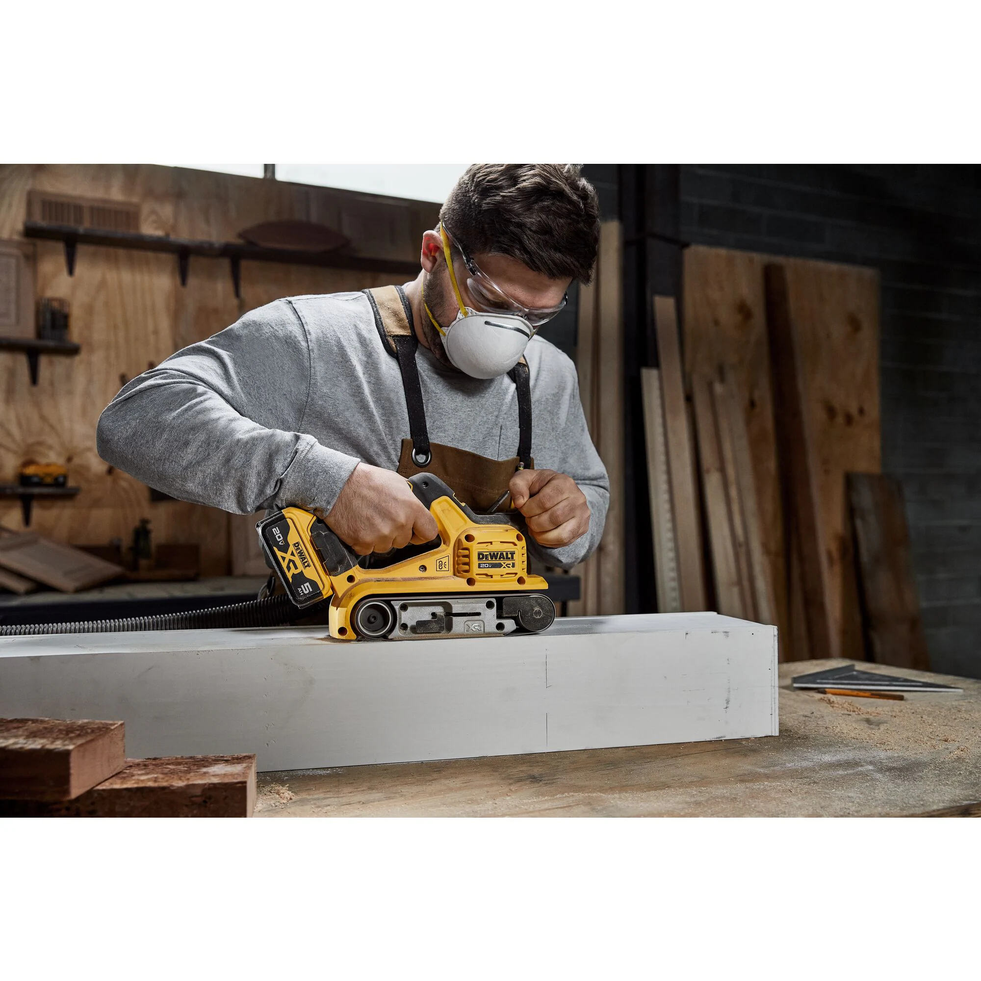 DEWALT XR 20 Volts Brushless Variable Belt Cordless Sander with Dust Management (Battery Not Included)