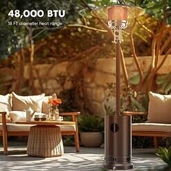Mondawe 48000-BTU Brown Stainless Steel Floorstanding Liquid Propane Patio Heater