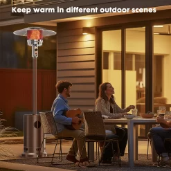 Mondawe 48000-BTU Brown Stainless Steel Floorstanding Liquid Propane Patio Heater