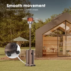 Mondawe 48000-BTU Brown Stainless Steel Floorstanding Liquid Propane Patio Heater