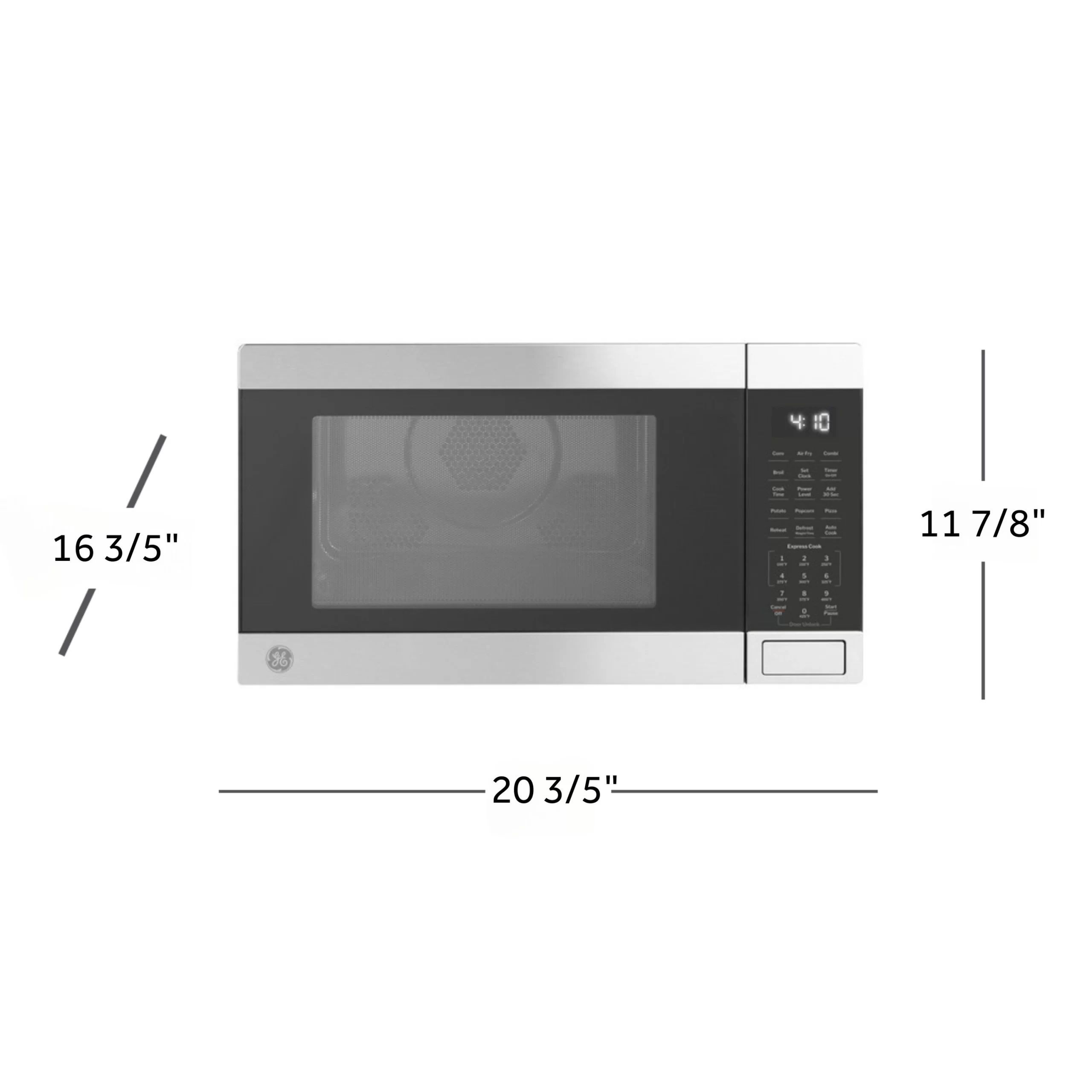 GE 1-cu ft Small 1050-Watt Air Fry Countertop Convection Microwave (Stainless Steel)