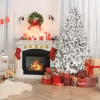 AAZJ 7.5-ft Pencil Flocked White Artificial Christmas Tree