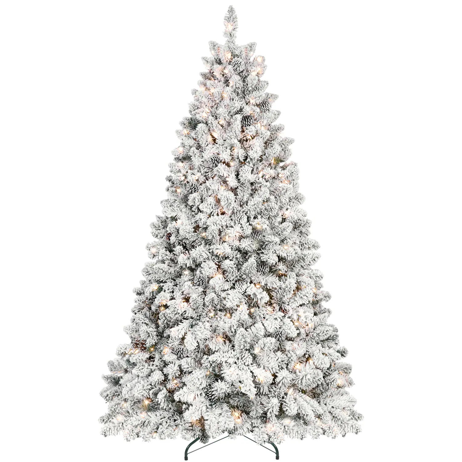 AAZJ 7.5-ft Pencil Flocked White Artificial Christmas Tree