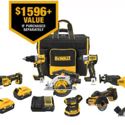 Alternative view of DEWALT 20-volt Max 7-Tool Brushless Power Tool Combo Kit with Soft Case (2-Batteries Included and Charger Included)