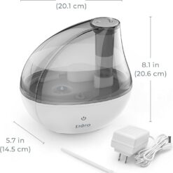 Pure Enrichment MistAire Silver Ultrasonic Cool Mist Humidifier for Bedroom, Office, Nursery & Indoor Plants