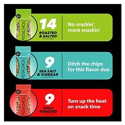 Wonderful Pistachios No Shells, 3 Flavors Mixed Variety Pack of 32 (0.75 Ounce), Office Snacks, Bulk Snacks