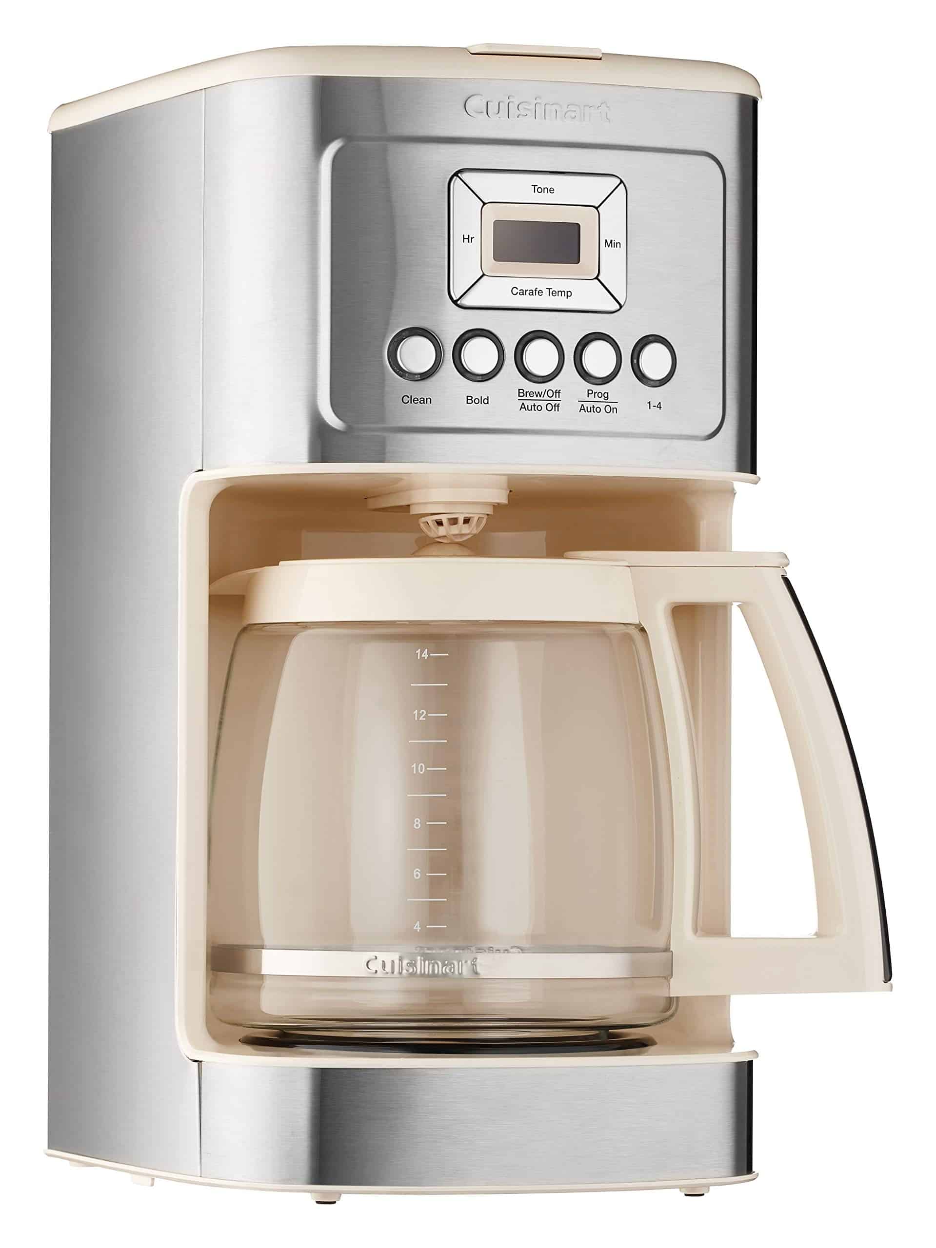 Cuisinart Coffee Maker, 14-Cup Glass Carafe, Fully Automatic for Brew Strength Control & 1-4 Cup Setting, Cream.