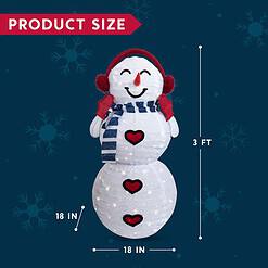 JOIEDOMI 3FT 3D Christmas Collapsible Snowman with Earmuff Yard Light Decorations 120 Pre-Lit LED Warm White Lights