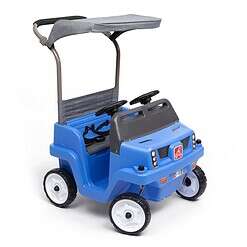 Step2 Side-by-Side Push Around SUV, Kids Push Car, 2 Seats, Stroller Substitute, Includes Seat Belts & Horns, Blue