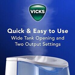 Vicks Warm Mist Humidifier - Air Humidifier for Bedroom, Home & Large Room, Baby, Kids and Adults Soothing Steam Vaporizer