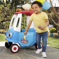 Little Tikes Cozy Ice Cream Truck, Coupe Ride On Car, Kid and Parent Powered, Truck Music, Including Accessories