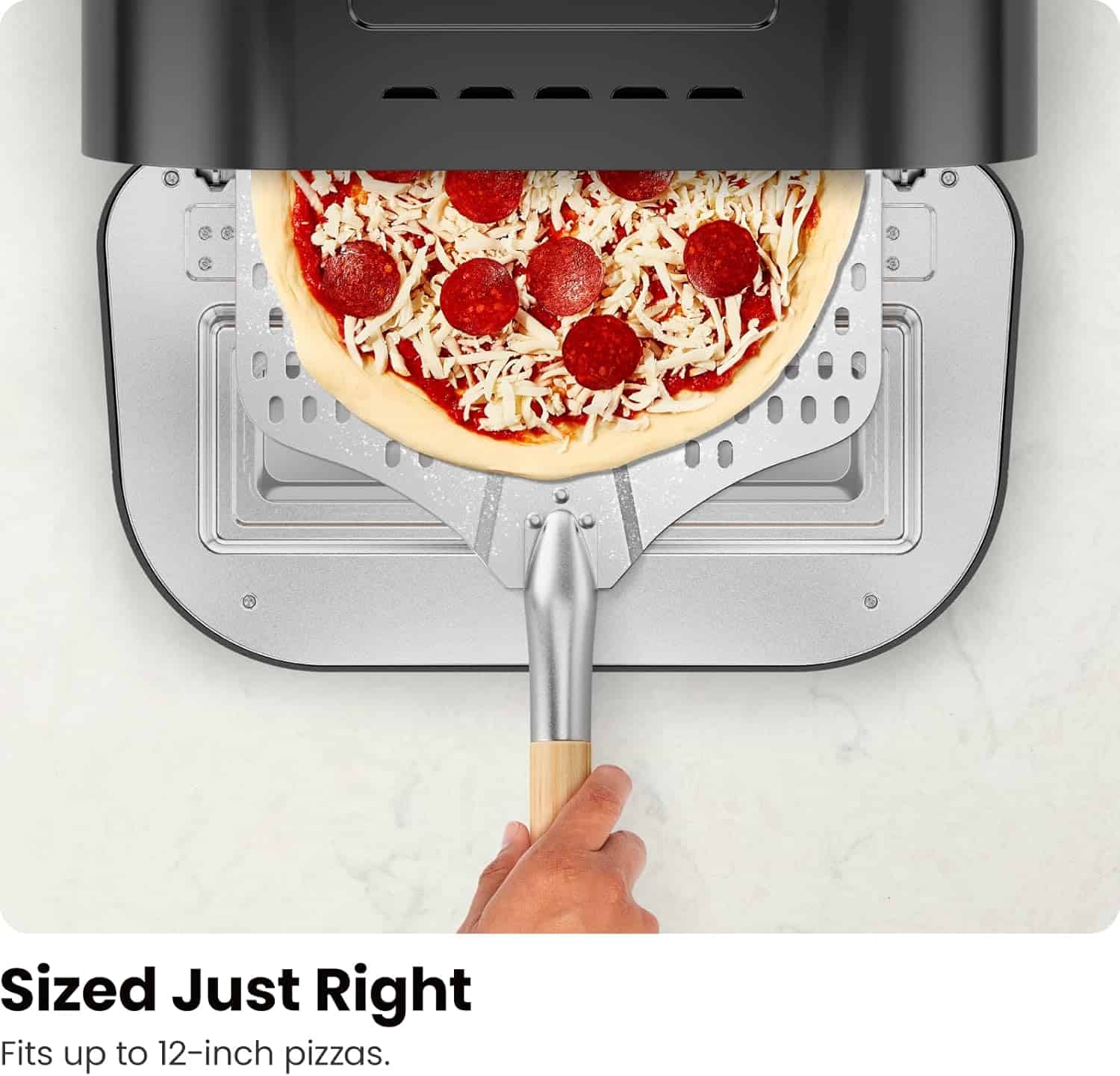 CHEFMAN Indoor Pizza Oven - Makes 12 Inch Pizzas in Minutes, Heats up to 800°F - Countertop Electric Pizza Maker - Stainless Black