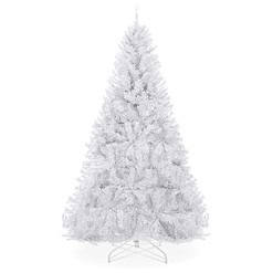 Best Choice Products Artificial Christmas Tree, White 9ft Premium Pine Unlit Holiday Decoration