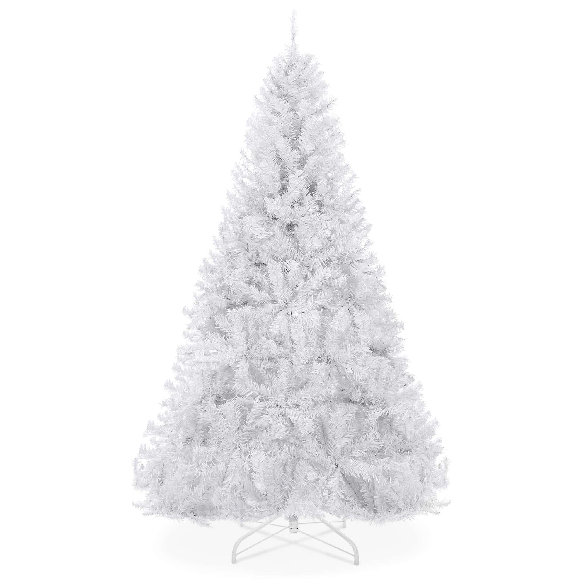 Best Choice Products Artificial Christmas Tree, White 9ft Premium Pine Unlit Holiday Decoration