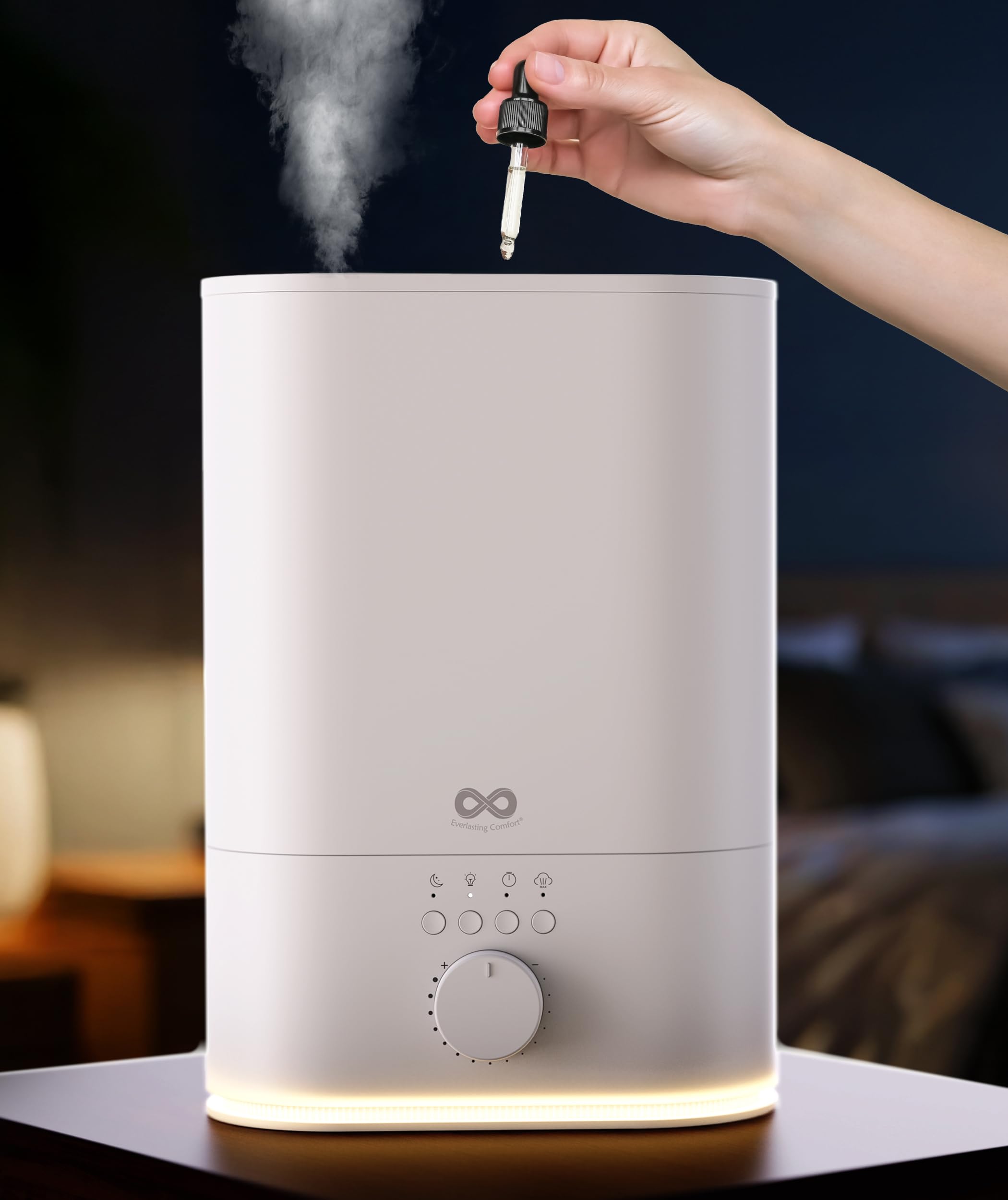 Everlasting Comfort Upgraded 6L Top Fill Humidifier Large Room & Bedroom, MAX Humidifier, Quiet Cool Mist