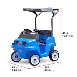 Step2 Side-by-Side Push Around SUV, Kids Push Car, 2 Seats, Stroller Substitute, Includes Seat Belts & Horns, Blue