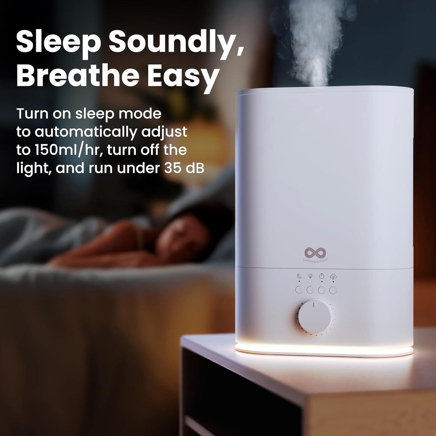 Everlasting Comfort Upgraded 6L Top Fill Humidifier Large Room & Bedroom, MAX Humidifier, Quiet Cool Mist - Image 4