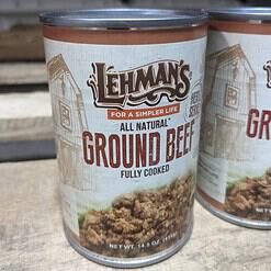 Lehman's All Natural Canned Meat, USA Made Ready to Eat for Everyday, Camping or Emergencies, 14.5 oz each, Pack of 3, Ground Beef
