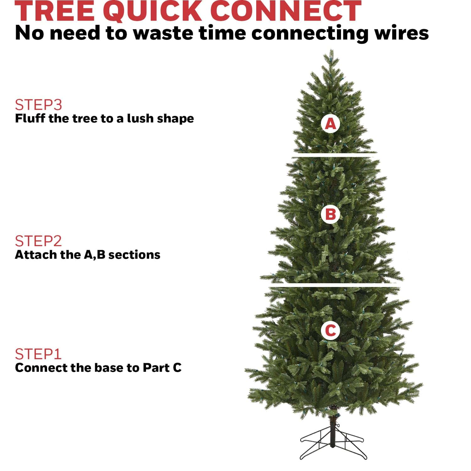 Honeywell 7.5 ft Pre-Lit Christmas Tree, Churchill Pine Artificial Christmas Tree with 400 Color Changing LEDs