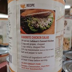 Lehman's All Natural Canned Meat, USA Made Ready to Eat for Everyday, Camping or Emergencies, 14.5 oz each, Pack of 3, Chicken