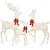Best Choice Products 3-Piece Large Lighted Christmas Deer Family Set 6.5ft Outdoor Yard Decoration - White