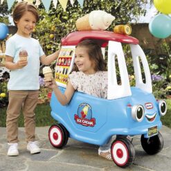 Little Tikes Cozy Ice Cream Truck, Coupe Ride On Car, Kid and Parent Powered, Truck Music, Including Accessories