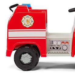 Kid Trax Real Rigs Toddler Fire Truck Interactive Ride On Toy, Kids Ages 1.5-4 Years, 6 Volt Battery and Charger, Sound Effects, Red, Large