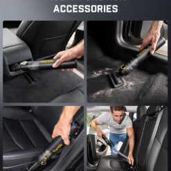 Fanttik Slim V8 Apex Cordless Car Vacuum, 19000PA Suction Power, 4 in 1 Portable Mini Vacuum, Type-C Charge, Black