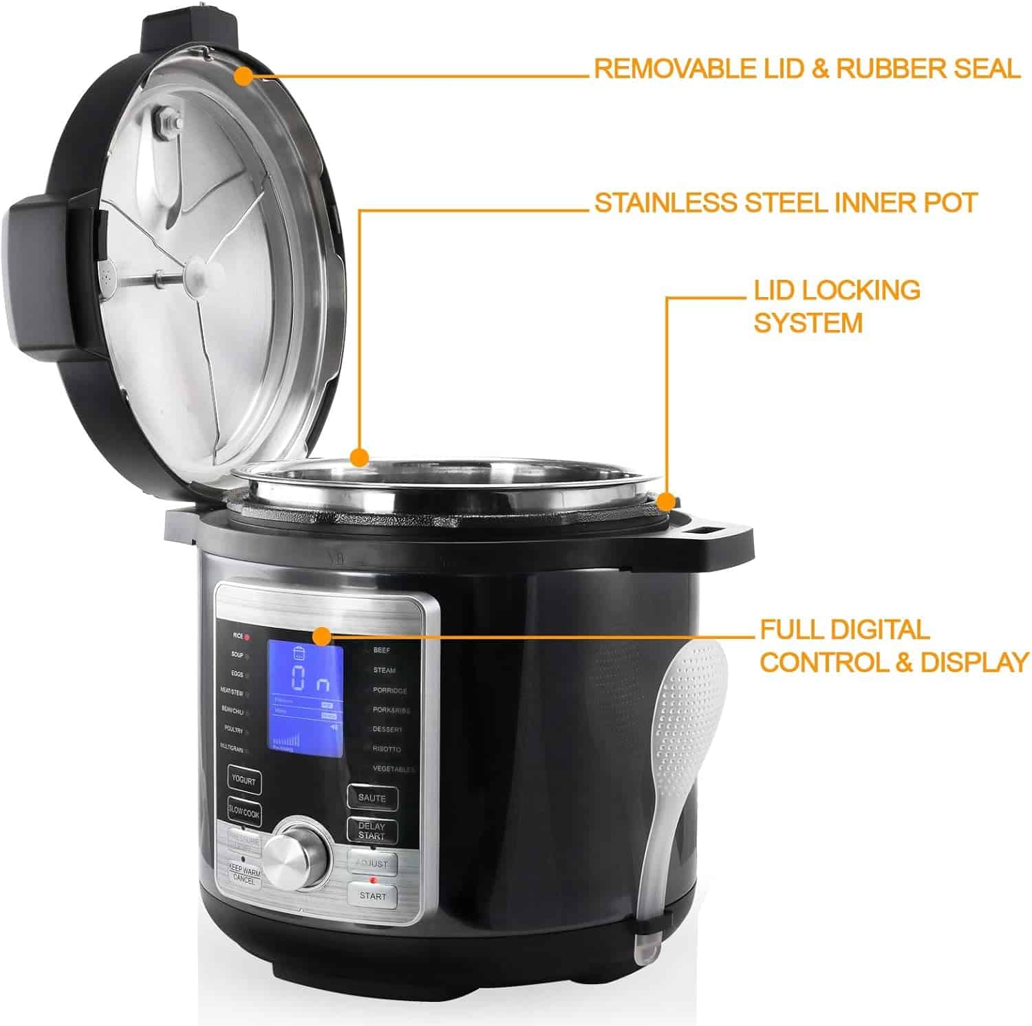 MegaChef 6-qt. Stainless Steel Digital Pressure Cooker