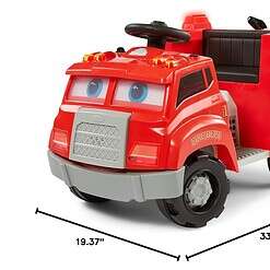 Kid Trax Real Rigs Toddler Fire Truck Interactive Ride On Toy, Kids Ages 1.5-4 Years, 6 Volt Battery and Charger, Sound Effects, Red, Large