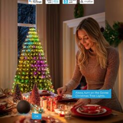 Govee Christmas Tree Lights, Smart RGBIC 480 LEDs Christmas Lights Outdoor, 6.6ft × 24 String Lights for Holiday Decor, Green Wire
